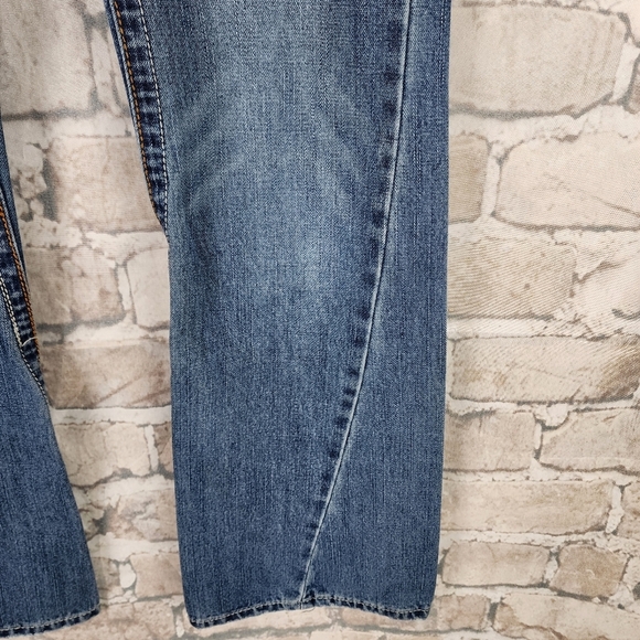 True Religion Joey Rainbow Stitch Low Rise Distressed Bootcut Jeans Blue Size 29 - Picture 10 of 15